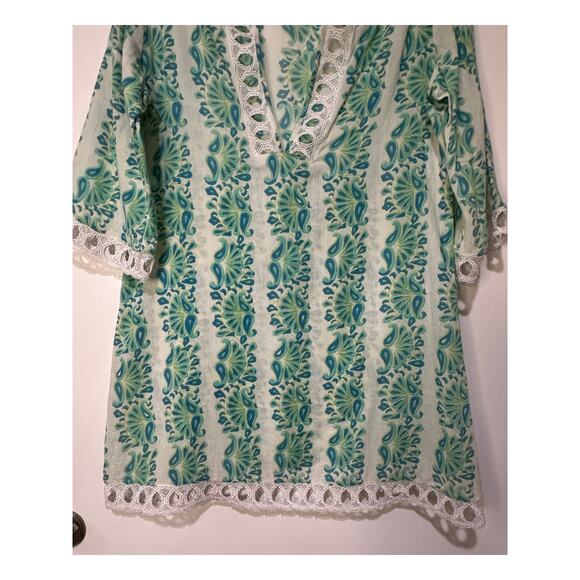 Calypso Christiane Celle Women's Size 2 Cotton Tunic Cover Up Top Vintage Multi - Picture 7 of 13